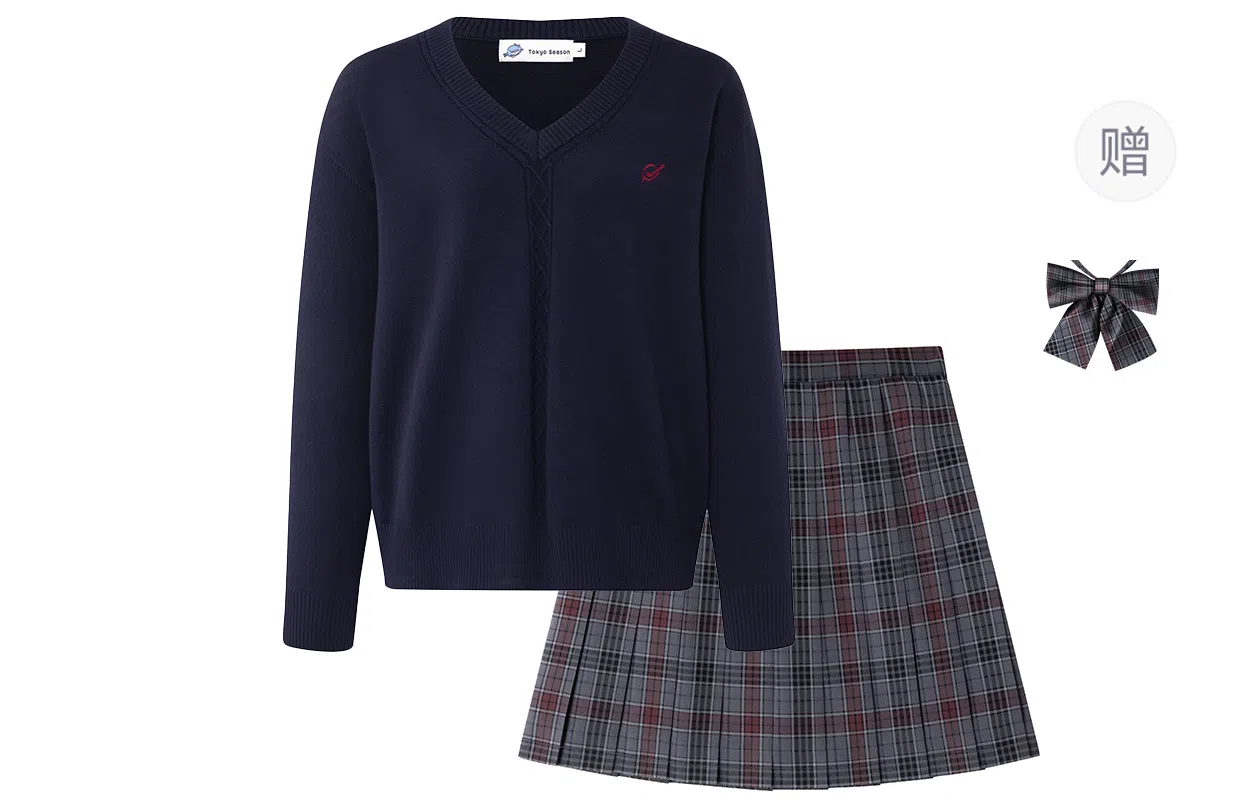 东鲸岁时记 学院风纯色长袖毛衣休闲半身裙制服 女款