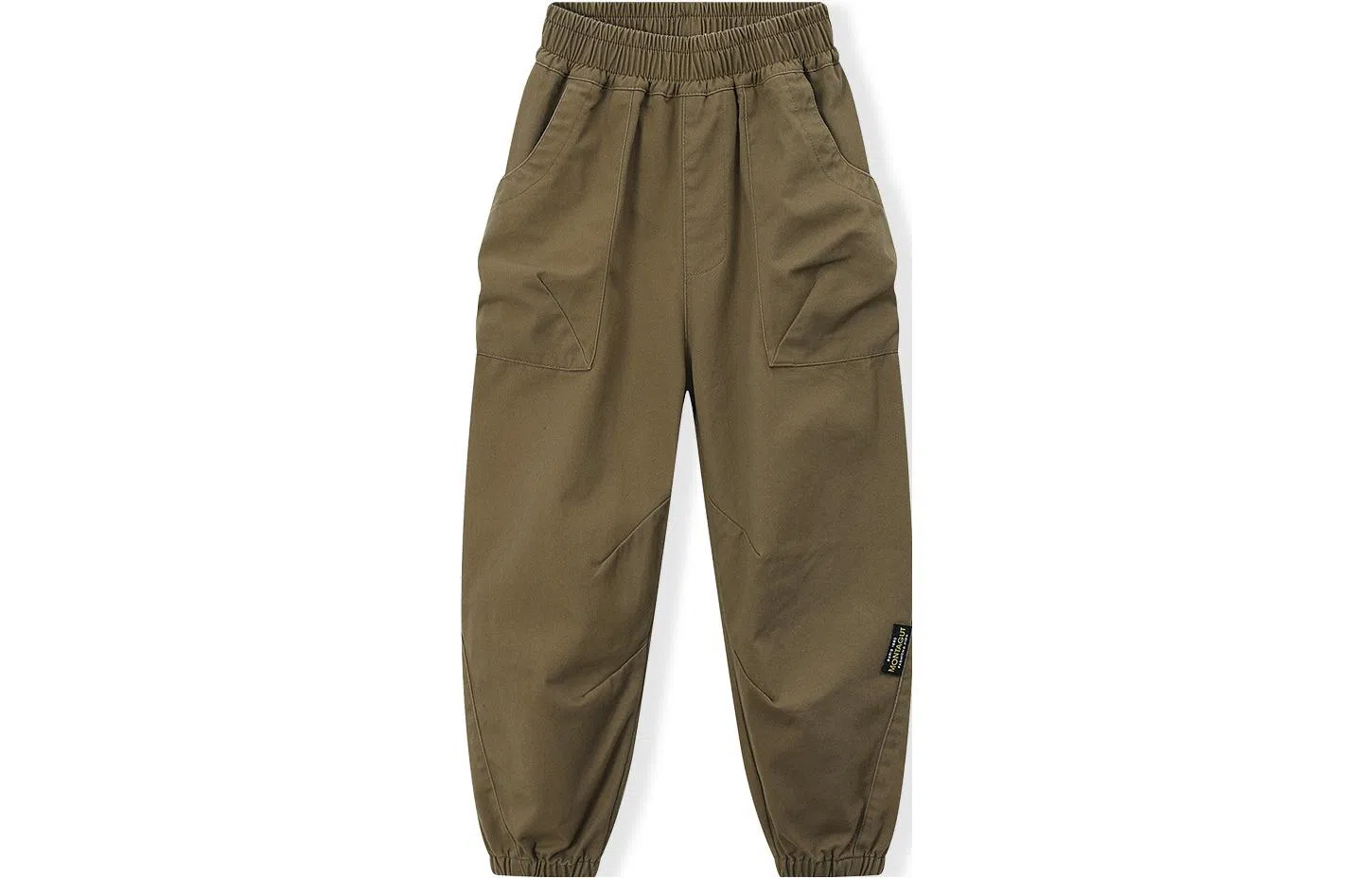 梦特娇 童装 纯色松紧腰束脚休闲裤 男童 深卡其