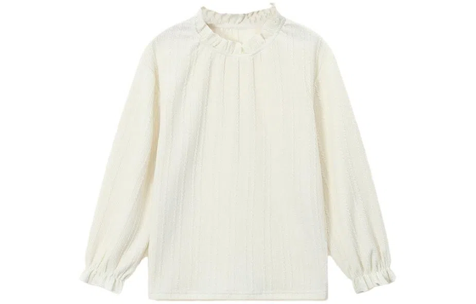 梦特娇 童装 纯色长袖衬衫 女童