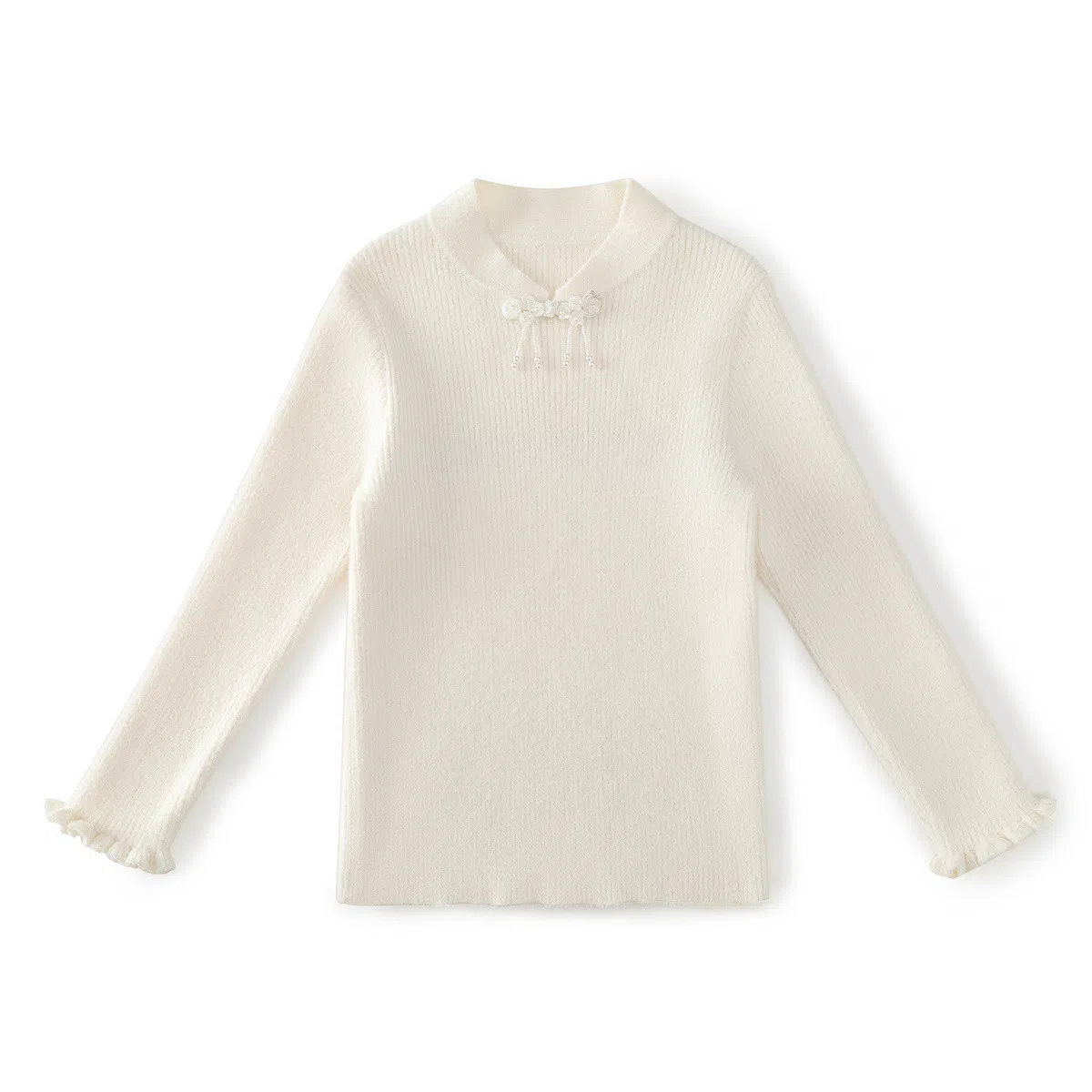 青蛙王子 轻盈舒适柔软百搭毛衣 本白 儿童款