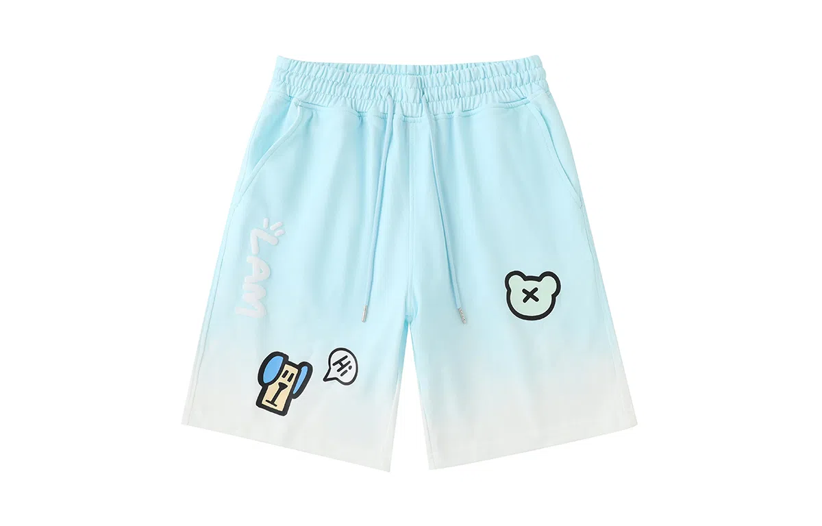 LAMLICKA Gradient Dog Print Shorts