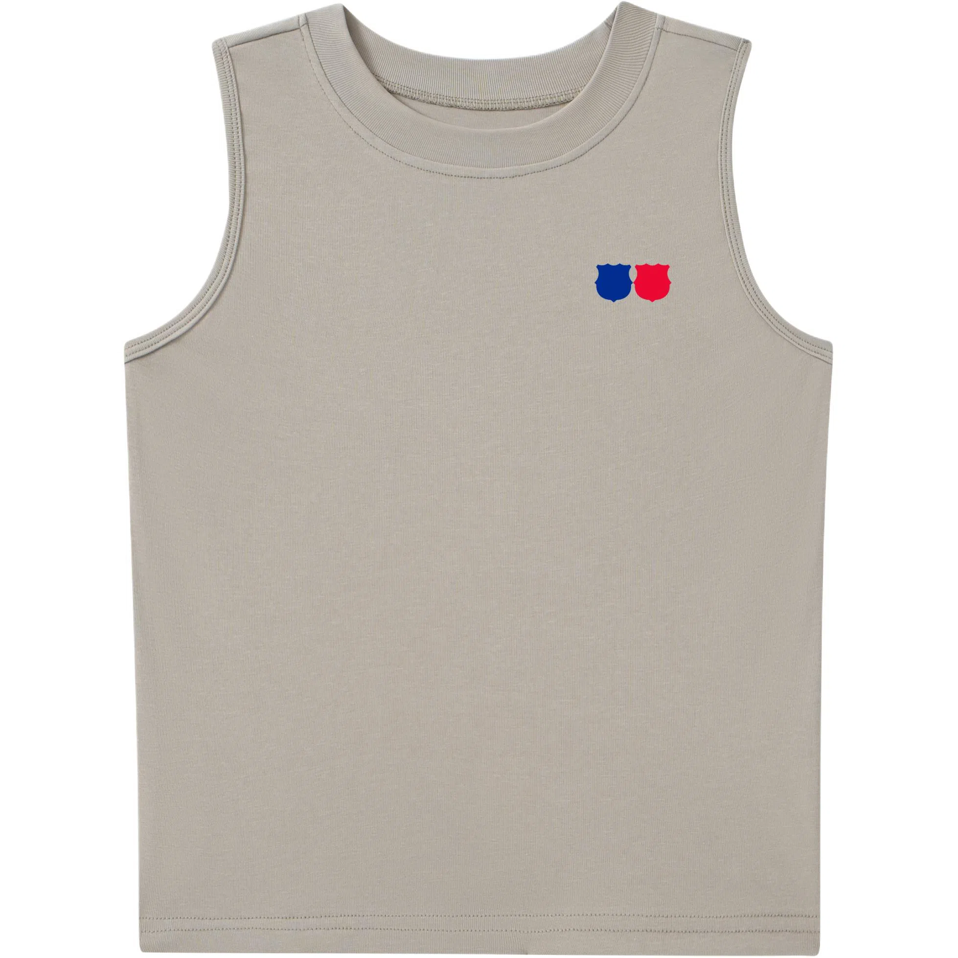 巴塞罗那足球俱乐部 基础款简约纯色徽章印花宽松柔软健身训练休闲百搭圆领弹力无袖背心 男女同款