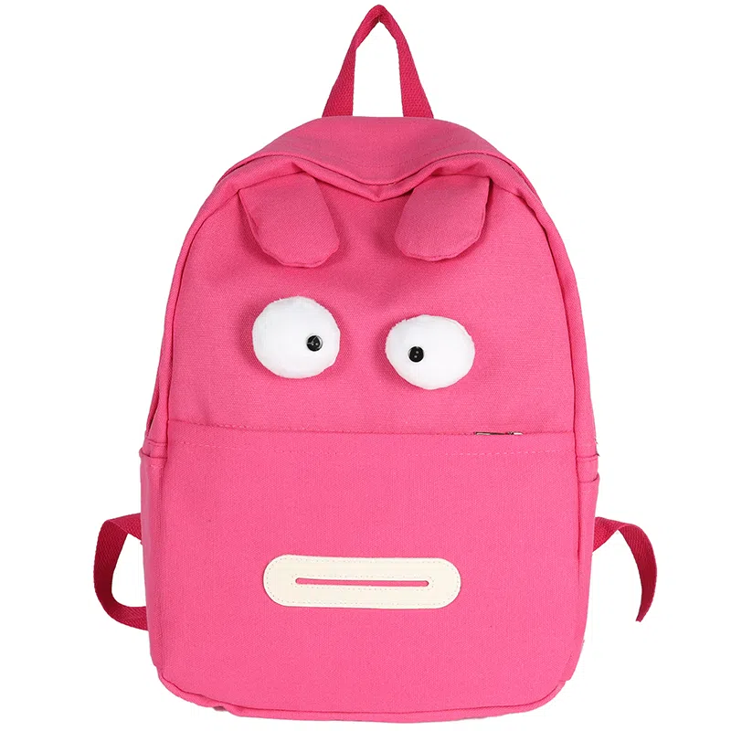 Park Bear Nylon Backpack Rose Red/Black