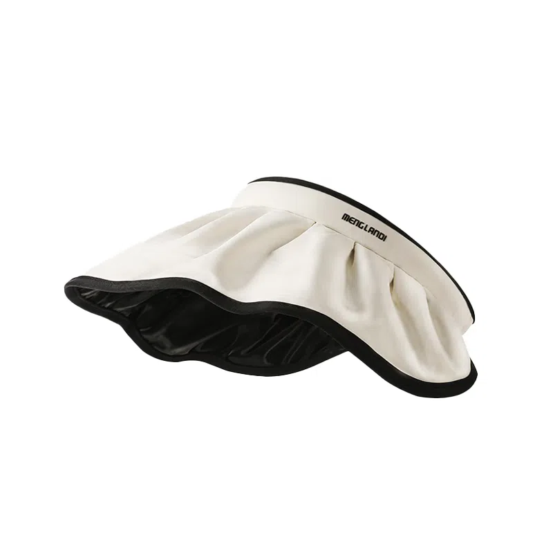 稻草人 夏季空顶大檐遮阳防紫外线贝壳帽 韩系简约百搭 显脸小 黑胶 锦纶 防晒帽 女款