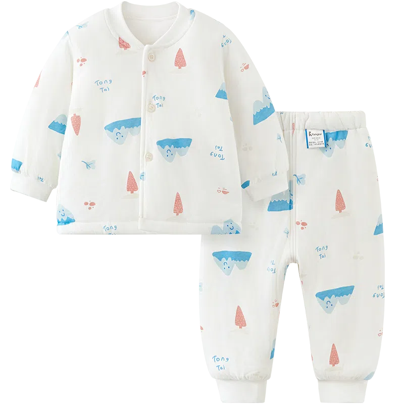 童泰宝宝套装秋冬季纯棉婴儿衣服男童女童上衣裤子夹棉家居内衣