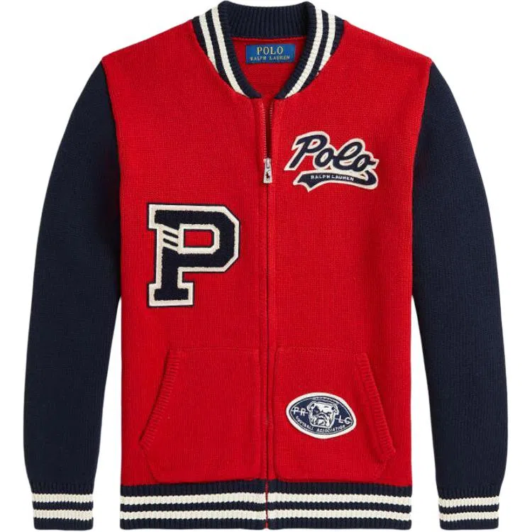 Polo Ralph Lauren FW24 Logo Zip Knit Sweater Red Kids