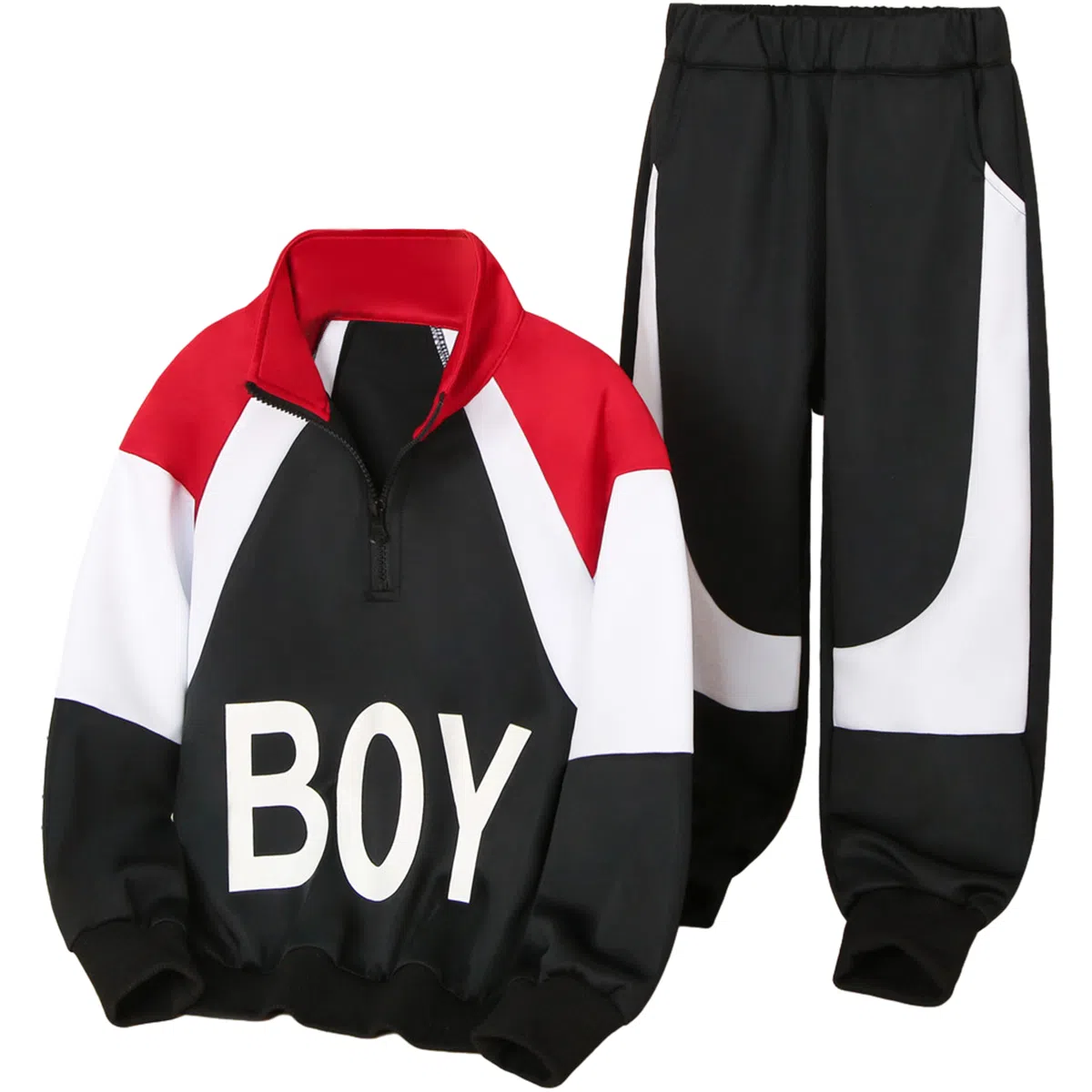 十月妈咪 拼接撞色字母适中卫衣外套休闲运动套装 春秋 儿童款