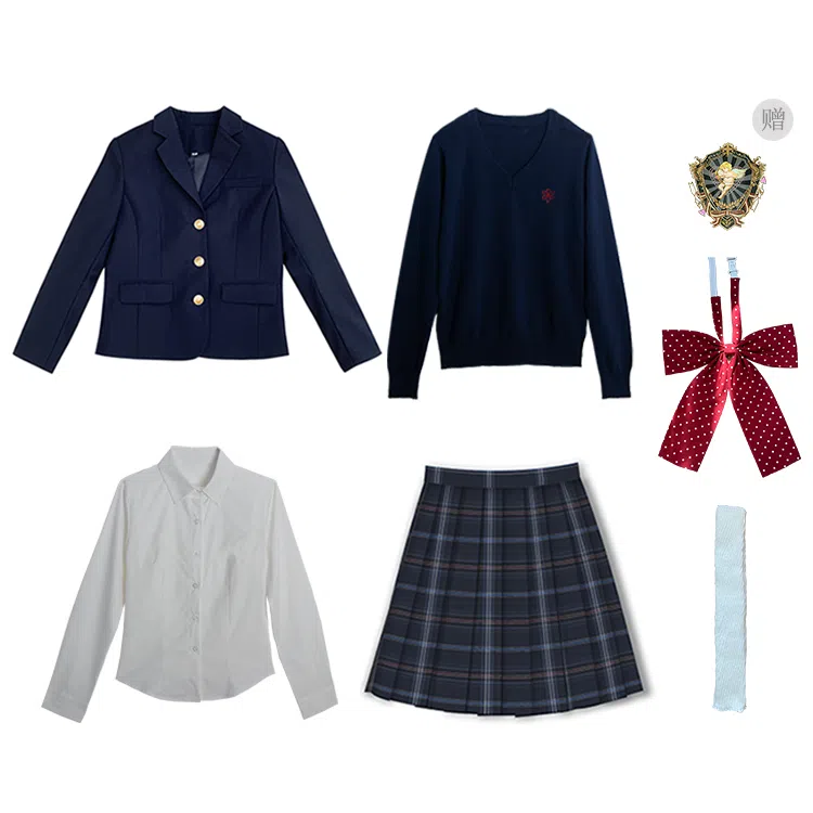 兔半眠 纯色学院风休闲制服 女款