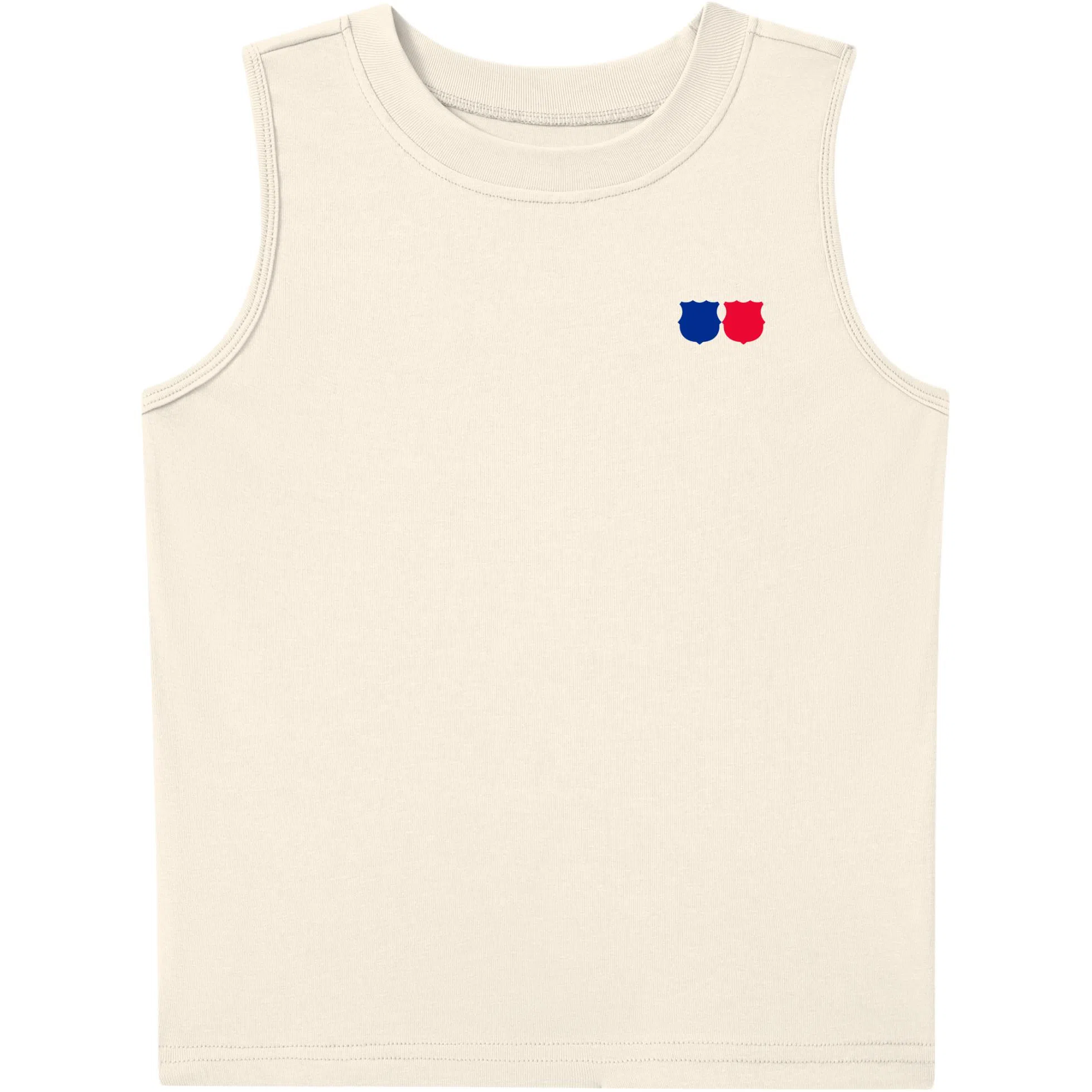 巴塞罗那足球俱乐部 基础款简约纯色徽章印花宽松柔软健身训练休闲百搭圆领弹力无袖背心 男女同款