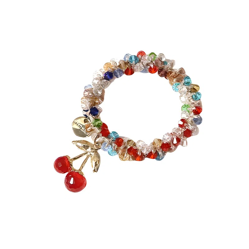 丹琴 闪亮樱桃彩色简约两用扎精致 弹力绳 头绳 女款