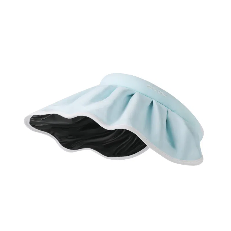 稻草人 夏季空顶大檐遮阳防紫外线贝壳帽 韩系简约百搭 显脸小 黑胶 锦纶 防晒帽 女款