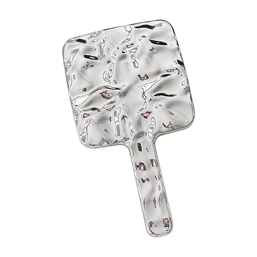 计轩 创意电镀高清便携方形手柄化妆镜