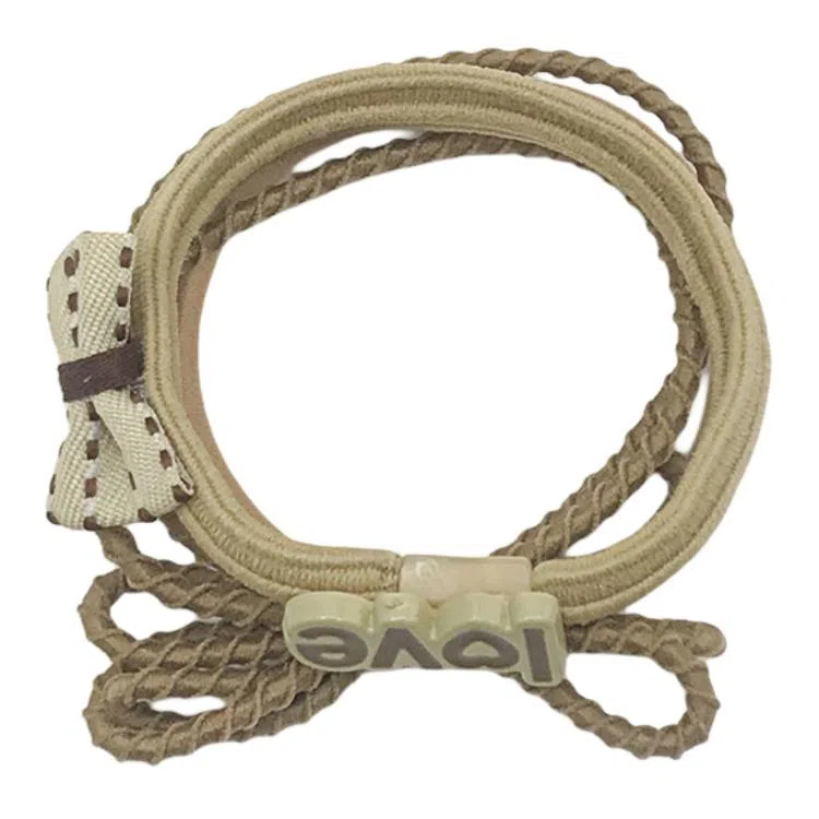 简应舒 波点蝴蝶结简约 亚麻 发圈 男女同款情侣款