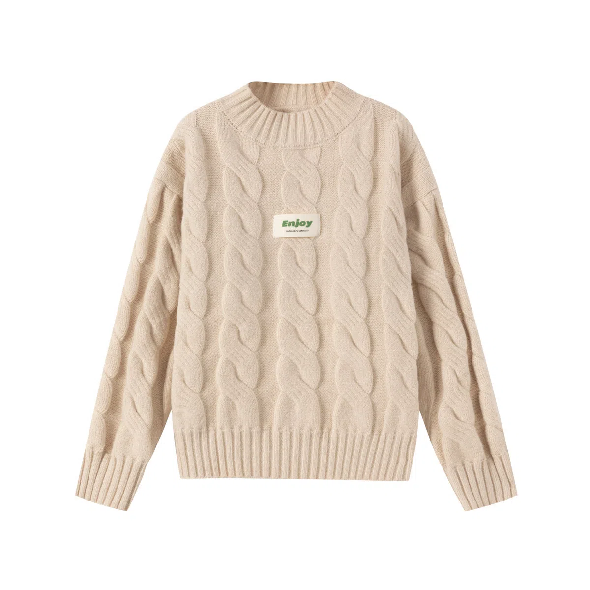 青蛙王子 时尚洋气落肩字母印花长袖毛衣 中小童