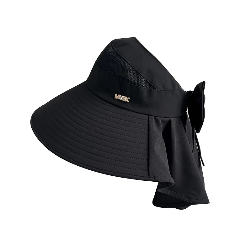 稻草人 夏季大檐遮阳空顶披肩帽 户外防紫外线 休闲百搭  涤纶 防晒帽 女款