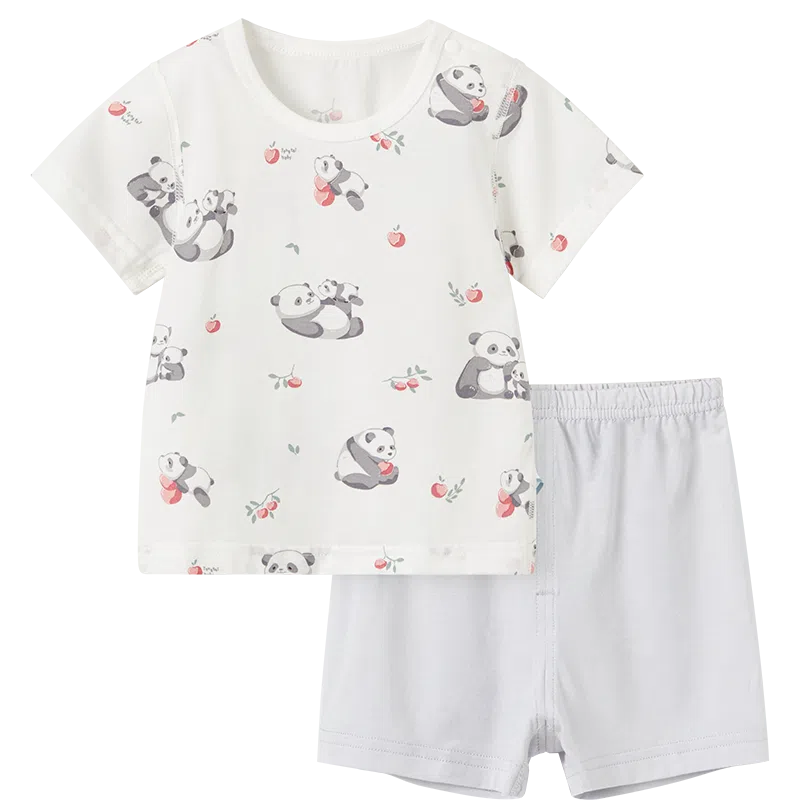 童泰婴儿套装莫代尔棉夏季薄款男女宝宝衣服短袖上衣家居内衣短裤