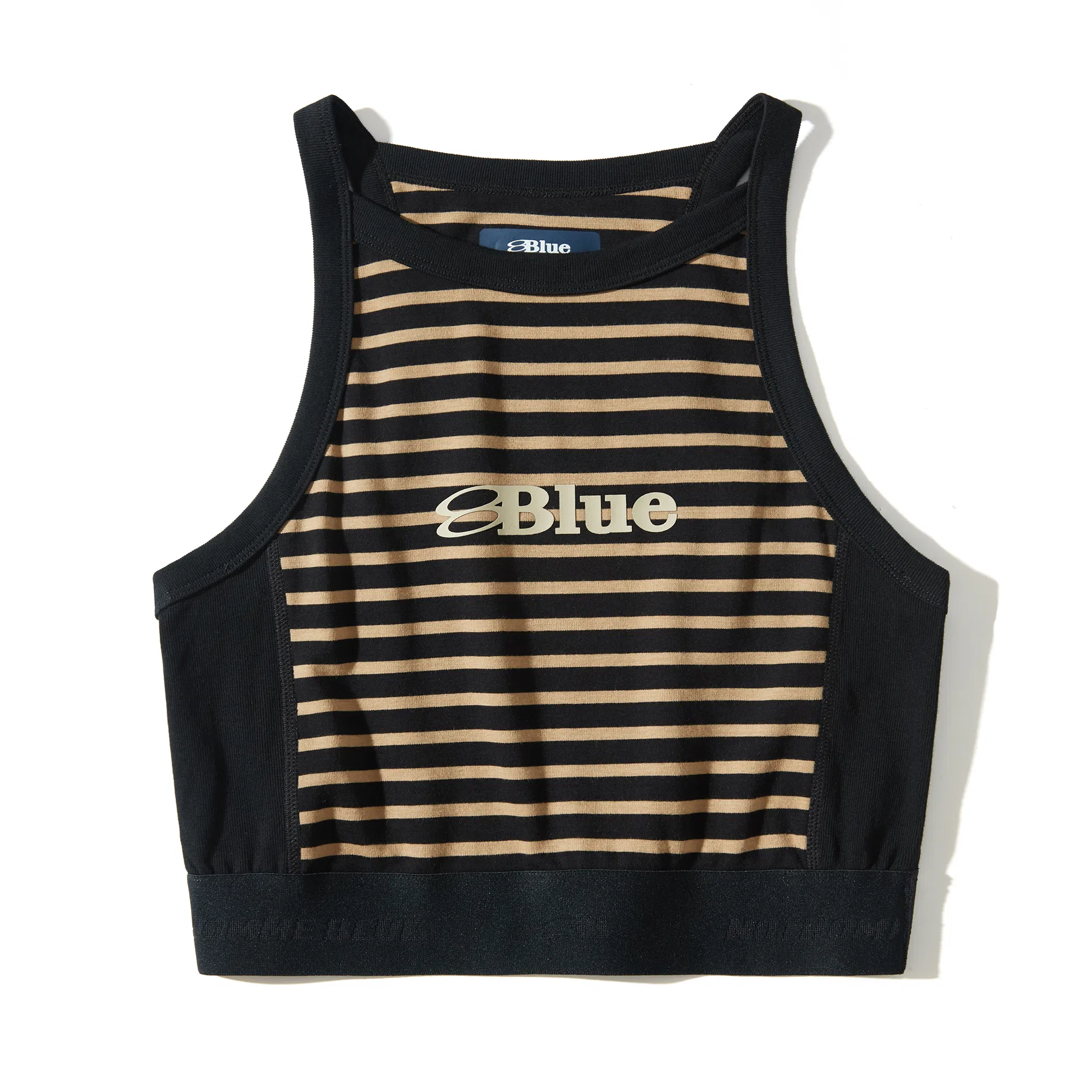 蓝岐 户外短款修身无袖打底上衣复古条纹宽肩运动背心 女款