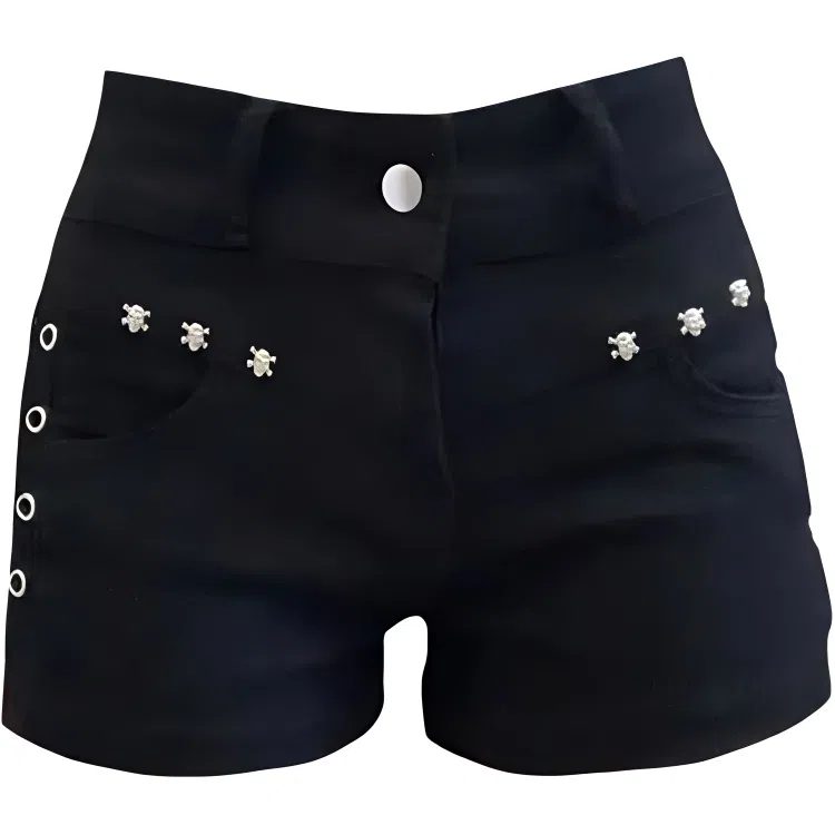 么宁 时尚舒适百搭牛仔短裤 女款 黑色