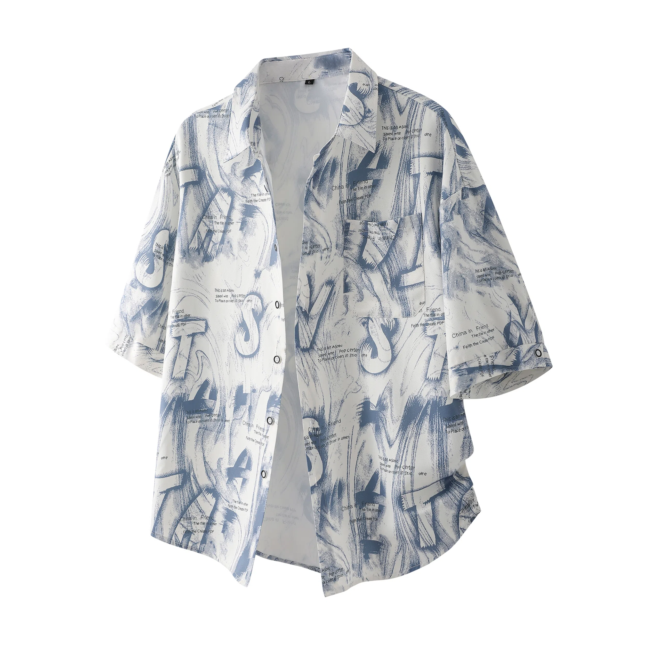 顶峰保罗 夏威夷度假风潮流时尚高级感薄款凉感扎染沙滩无性别主义短袖衬衫 男女同款