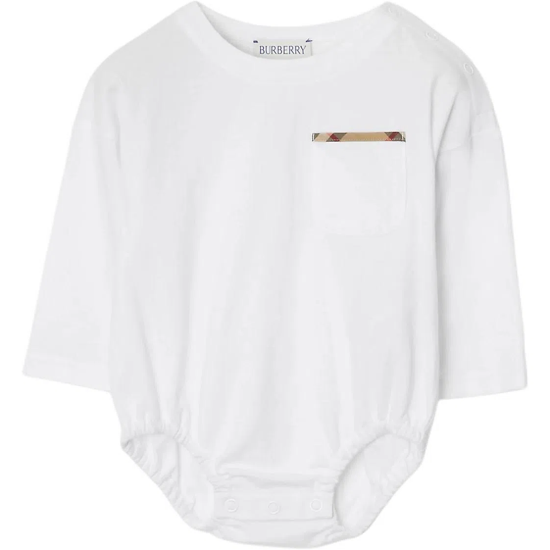 Burberry Check Trim Cotton Bodysuit