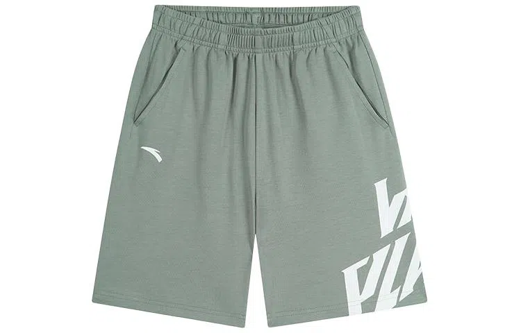 安踏儿童 字母中腰直筒五分儿童短裤 儿童款 迷宫绿