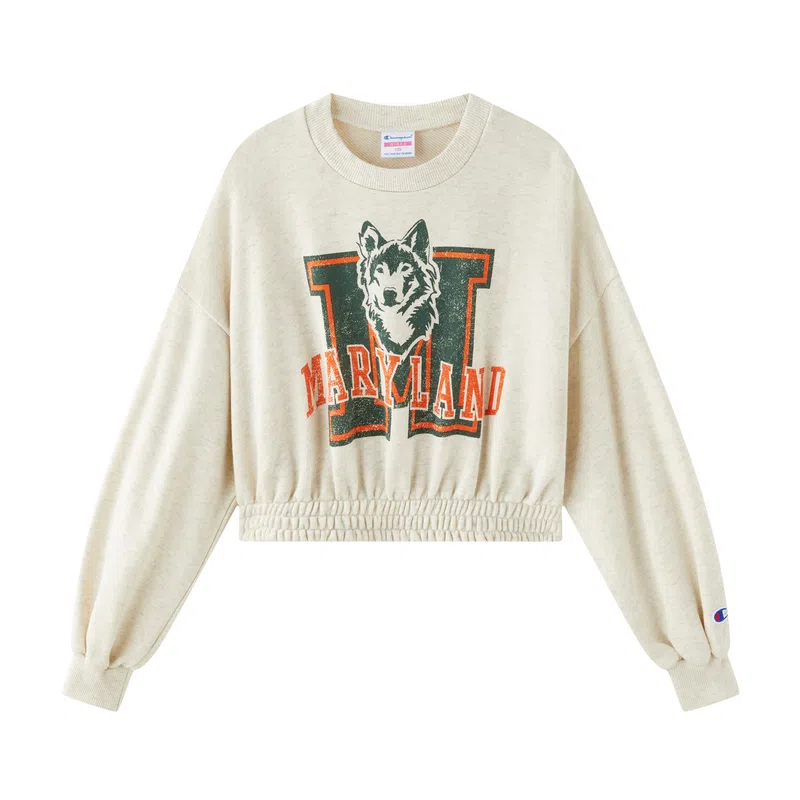 Champion Kids Logo Print Crewneck Long Sleeve T-Shirt