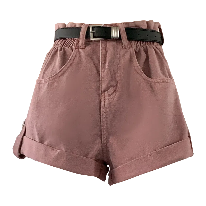 拾籍 高腰宽松舒适牛仔短裤 女款