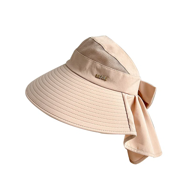稻草人 夏季大檐遮阳空顶披肩帽 户外防紫外线 休闲百搭  涤纶 防晒帽 女款