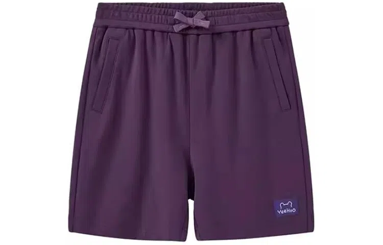 英氏 透气柔软纯色短裤 儿童款 茄子紫