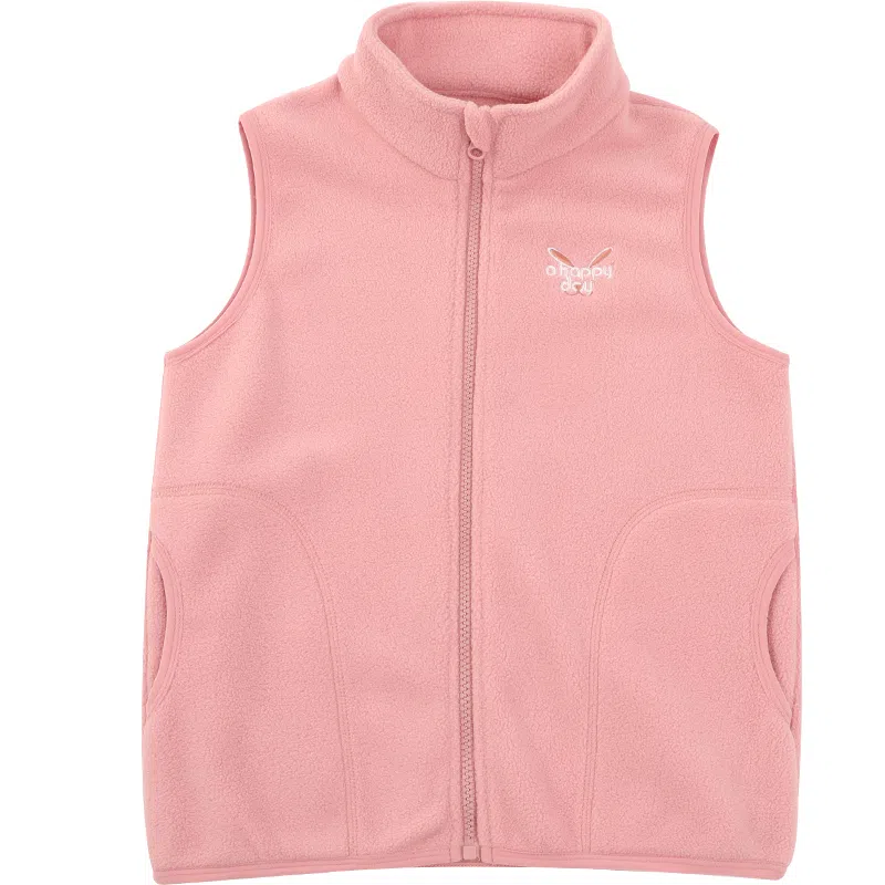 大童 红豆 纯色柔软亲肤舒适马甲 玉粉