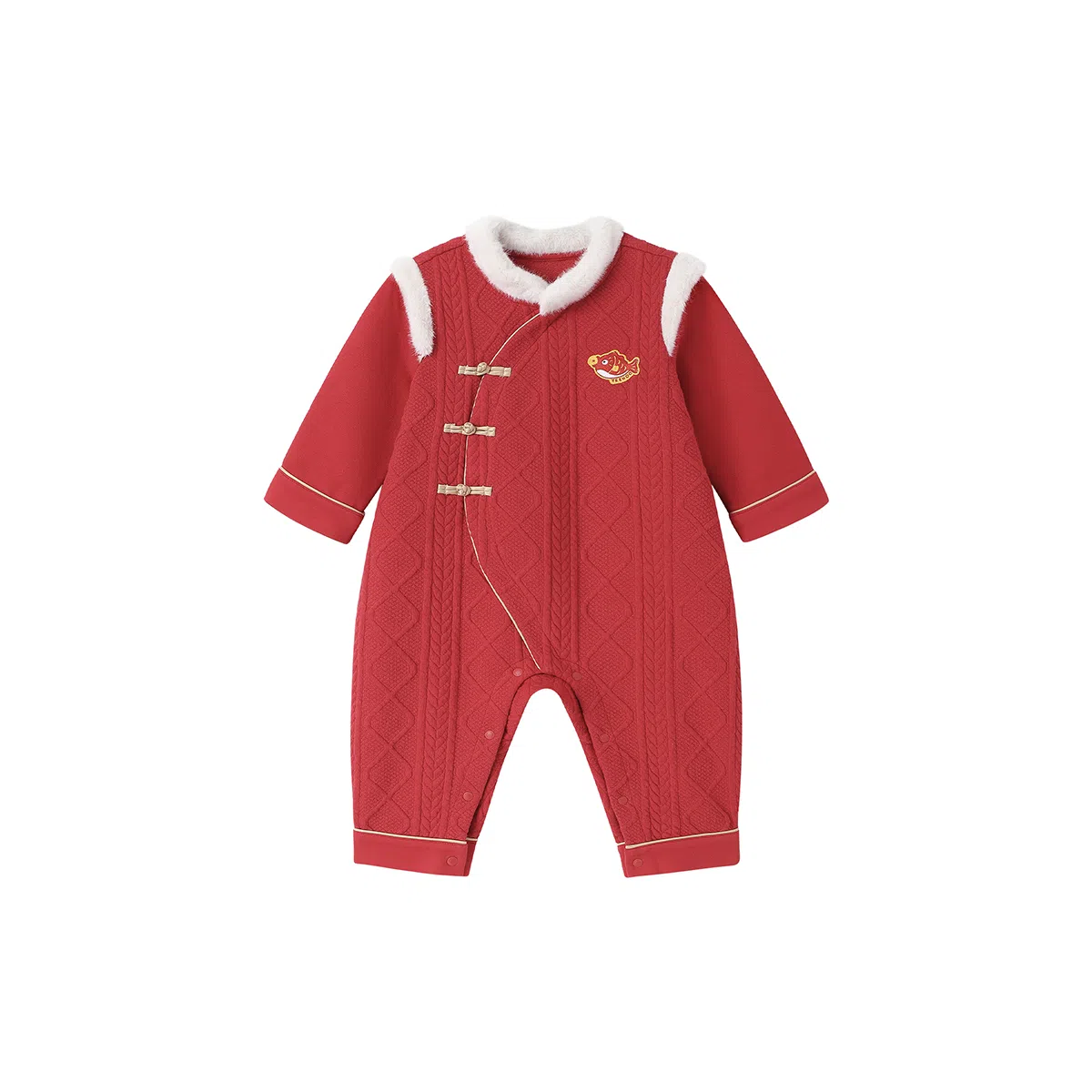 英氏 小鱼刺绣舒适保暖连体衣 婴幼童