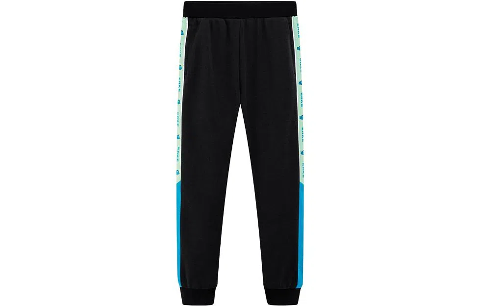 尔克儿童 童装 织带印花松紧腰运动休闲裤 男童