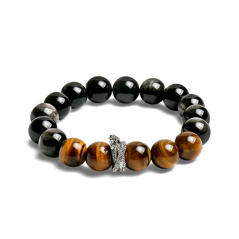 【福佑灵蛇】 印象眸 新中式小众设计精致简约气质通勤风生肖蛇转运珠单圈手饰 礼盒包装#好运 黑曜石 手串 男女同款情侣款