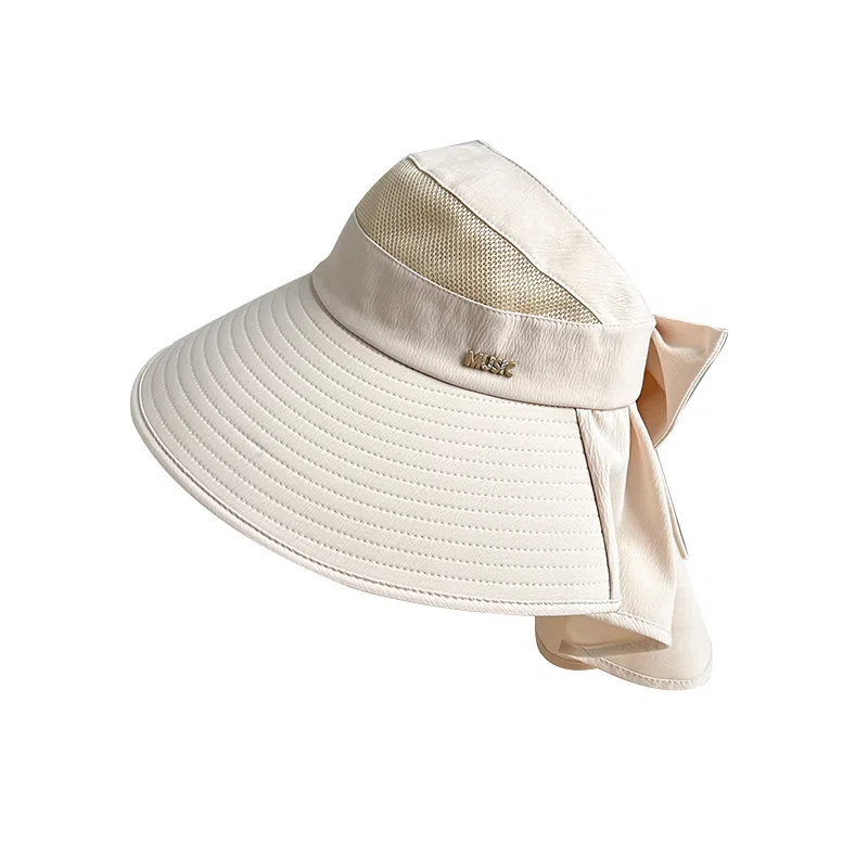 稻草人 夏季大檐遮阳空顶披肩帽 户外防紫外线 休闲百搭  涤纶 防晒帽 女款