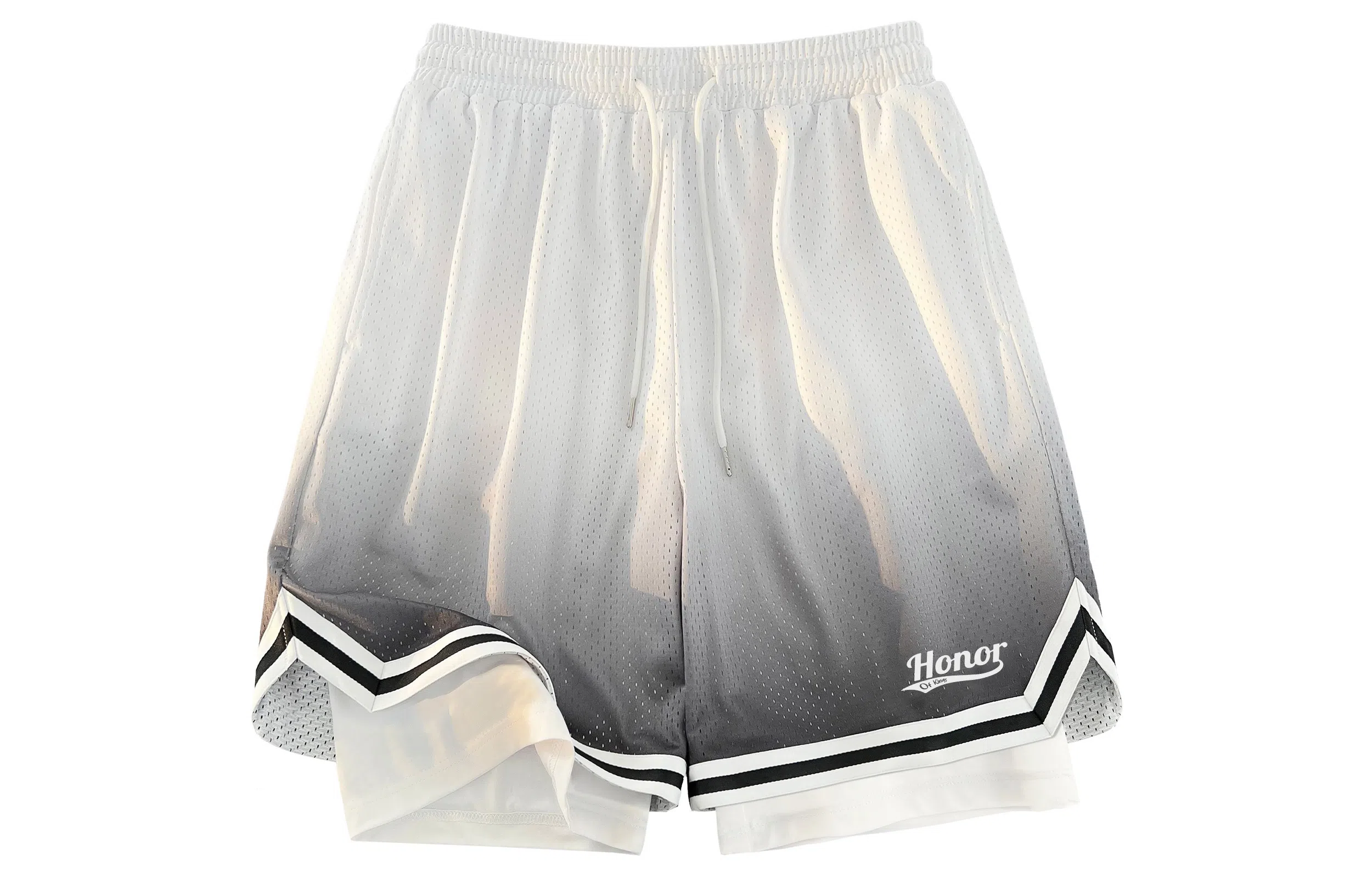 王者荣耀 不过膝美式训练网眼透气五分假两件运动宽松休闲短裤篮球裤 男女同款