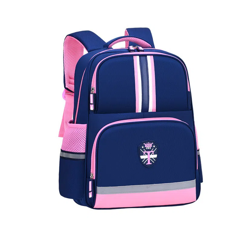 芭菲尼 高颜值大容量英伦风防泼水轻便背包 尼龙 双肩包 儿童款 粉色/蓝色/红色