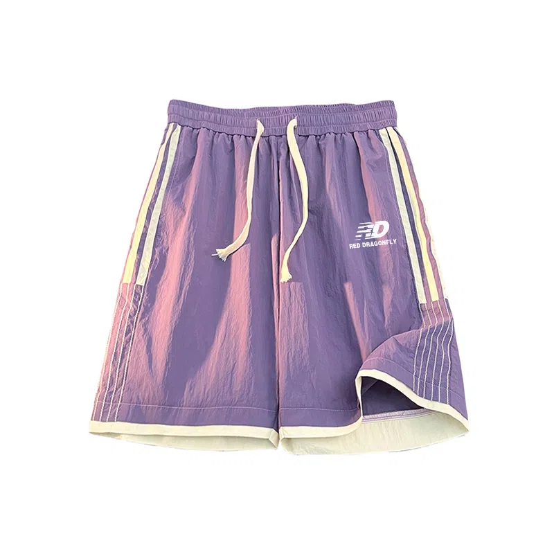 红蜻蜓 美式复古高街设计感多巴胺经典高级舒适宽松百搭日常通勤潮流时尚简约直筒运动健身五分休闲短裤 男女同款