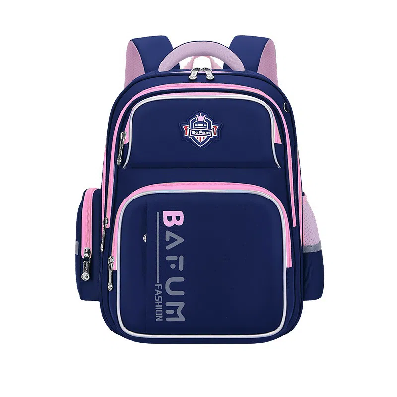 芭菲尼 高颜值儿童减压书包男小学生新款大容量减负护脊女孩安全反光双肩背包 尼龙 双肩包 儿童款 蓝色/绿色/红色/粉色