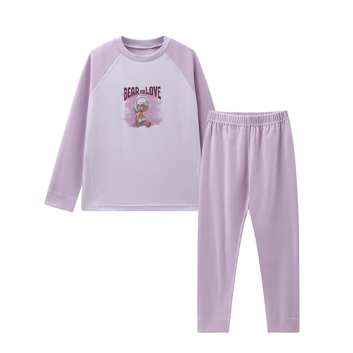 青蛙王子 时尚洋气圆领插肩拼色内衣套装儿童款