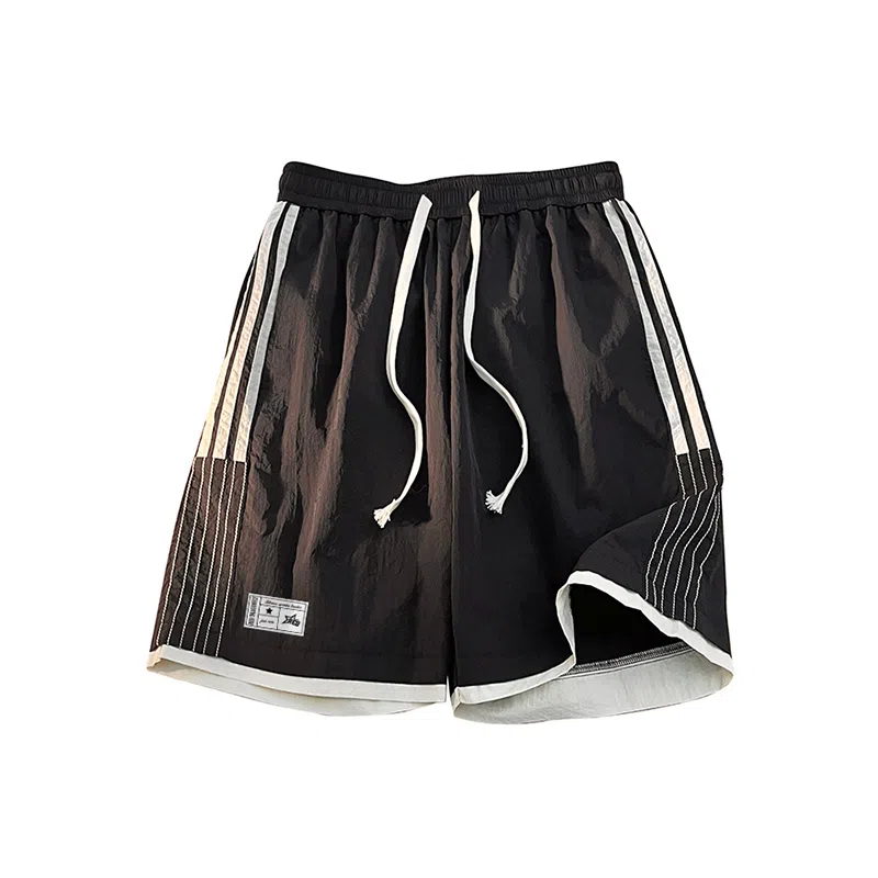 红蜻蜓 美式复古高街设计感经典高级舒适宽松百搭日常通勤潮流时尚简约直筒运动健身五分休闲短裤 男女同款