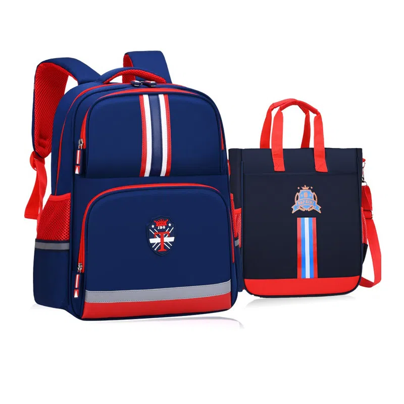 芭菲尼 高颜值大容量英伦风防泼水轻便背包 尼龙 双肩包 儿童款 粉色/蓝色/红色