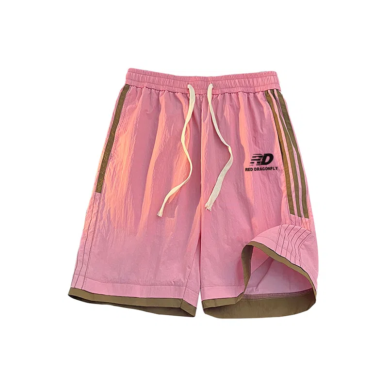 红蜻蜓 美式复古高街设计感多巴胺经典高级舒适宽松百搭日常通勤潮流时尚简约直筒运动健身五分休闲短裤 男女同款