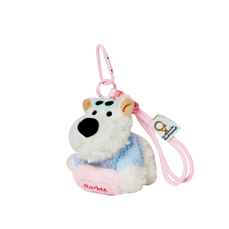 纳兰杜 可爱西高地挂件卡通潦草小狗玩偶公仔包包挂件 毛绒拼合金 钥匙扣包周边 女款 爱心蓝衣西高地