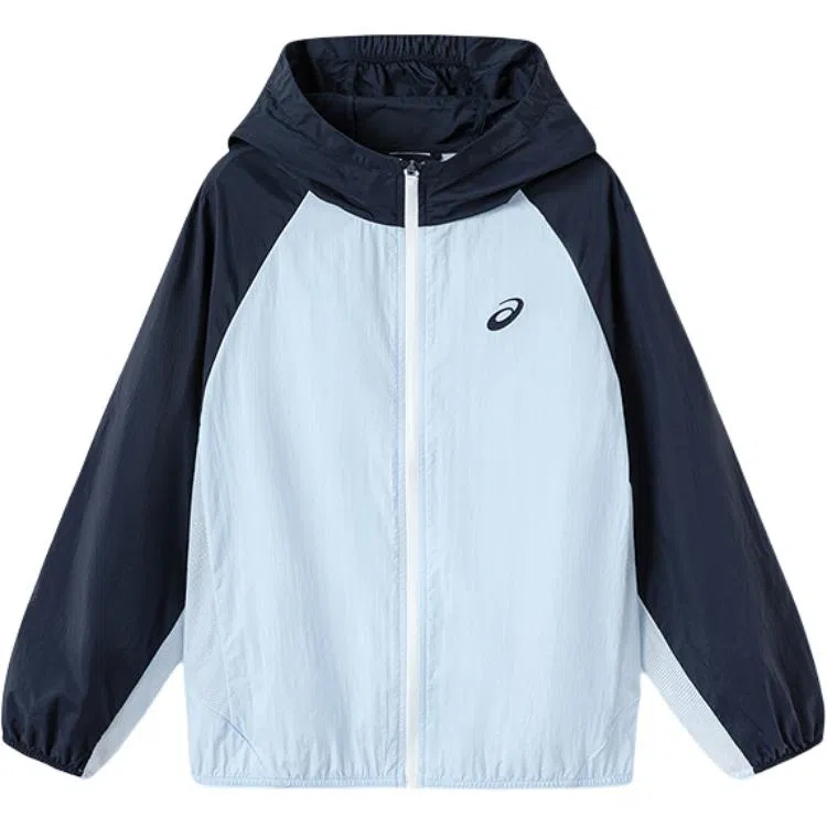 Asics Outdoor Performance Woven Hoodie Light Blue Youth