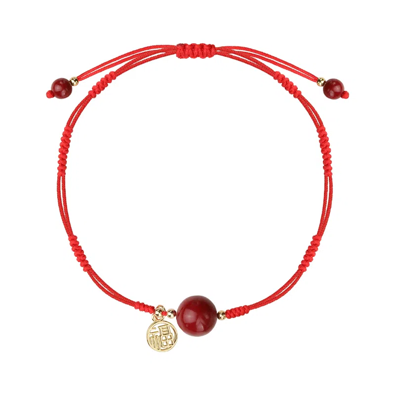 【朱事顺利】 凤凰涅磐 鸿运当头 本命年红绳 紫金砂转运珠 手工编织绳 新中式原创设计小众高级感#好运 朱砂 脚链 女款