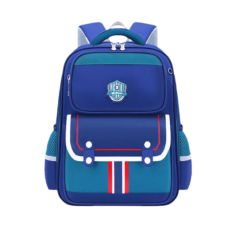 芭菲尼 耐磨耐脏防泼水拼色双肩包 牛津布 童包 大号 儿童款 英伦红/绿色/粉色/紫色