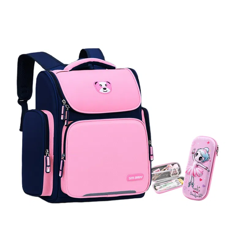 芭菲尼 高颜值大容量多隔层小学生初高中生护脊减负防泼水上课背包 牛津布  双肩包 常规 儿童款 粉色/宝蓝色/玫红色/天蓝色