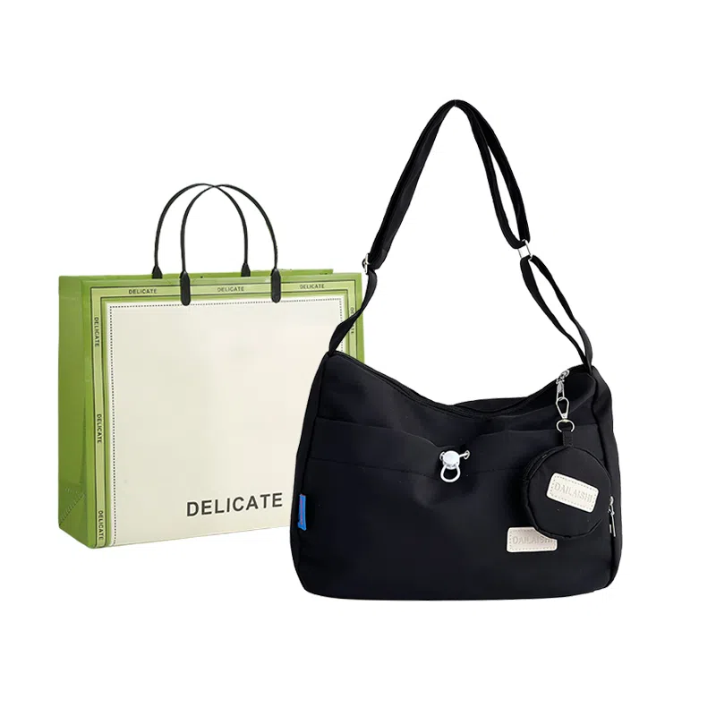 芭菲尼 休闲简约日常通勤时尚百搭 尼龙 单肩斜挎包 女款 白色黑色黄色蓝色