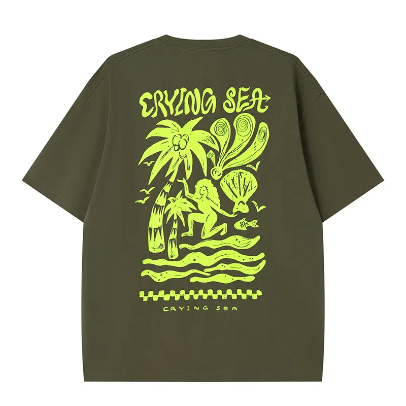 Crying Center Vintage Beach Illustration Tee