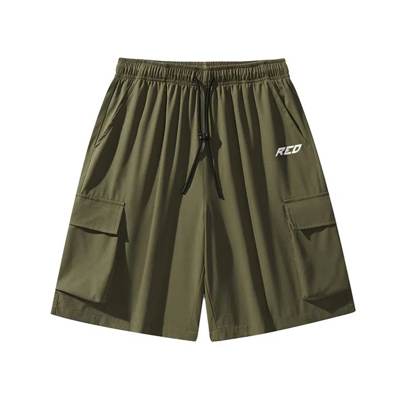 红蜻蜓 美式复古高街设计感经典高级宽松舒适百搭日常通勤潮流时尚简约直筒五分休闲短裤 男女同款